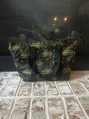 Star Wars Black Tote with Gold Logo Print